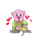 little piggy happy 2 english（個別スタンプ：35）