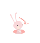 Happy pink rabbit.（個別スタンプ：14）