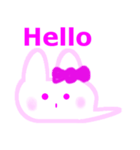 ゆっくりウサギ ピンク（個別スタンプ：1）