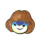 きのこ頭の女の子with猪。（個別スタンプ：3）