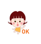 Orange Girl Homi and Fork（個別スタンプ：4）