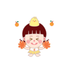 Orange Girl Homi and Fork（個別スタンプ：7）