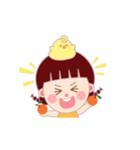 Orange Girl Homi and Fork（個別スタンプ：15）