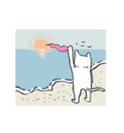 White cat Tiles and he's friends（個別スタンプ：8）