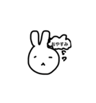 顔に心の文字うさぎ（個別スタンプ：2）
