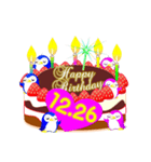 12月の誕生日☆日付入り☆ケーキでお祝い♪（個別スタンプ：26）
