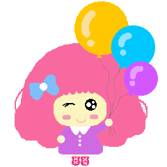 [LINEスタンプ] Pink QQ sister 1. (daily discourse)