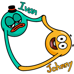 [LINEスタンプ] Bubblegumer-Ivan ＆ Johnny