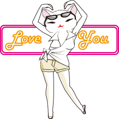 [LINEスタンプ] A fashion-loving cat lady