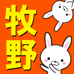 [LINEスタンプ] 超★牧野(まきの・マキノ)なウサギ