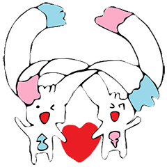 [LINEスタンプ] cute monster couple love