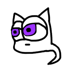 [LINEスタンプ] 紫色の瞳の猫