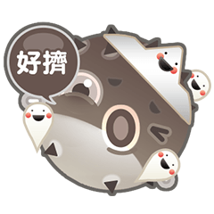 [LINEスタンプ] Mr. Puffer fish-Ghost month