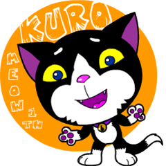 [LINEスタンプ] KURO MEOW : More Emo Anime 1