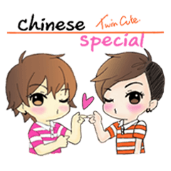 [LINEスタンプ] Twin cute special chinese version