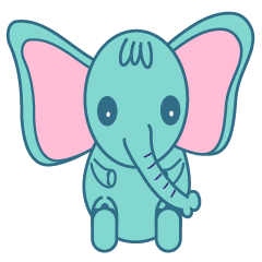 [LINEスタンプ] Blue naughty elephant