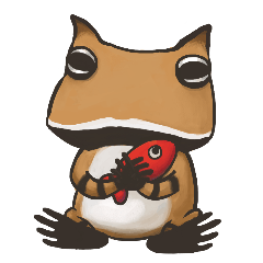 [LINEスタンプ] PACMAN FROG ZAZA (HORNED FROG)