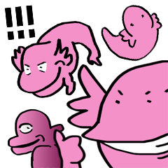 [LINEスタンプ] ウーパールーパー シーモンキー