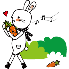 [LINEスタンプ] Mr. Bunny in Polka Dot Scarf