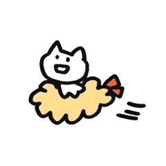 [LINEスタンプ] ねことごきげんなエビフライ