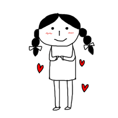 [LINEスタンプ] Little girl Anna with pigtails
