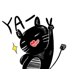 [LINEスタンプ] Happy black