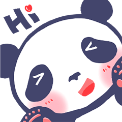 [LINEスタンプ] Happy Blue Panda (Chinese version)の画像（メイン）