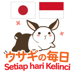 [LINEスタンプ] ウサギの毎日 日本語インドネシア語