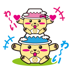 [LINEスタンプ] うおっくまくん＆ももっきゅまちゃん