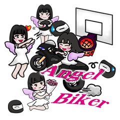 [LINEスタンプ] Angel Biker (Japan)