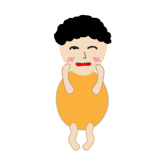 [LINEスタンプ] a curly-haired boy