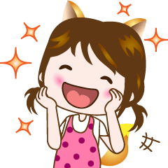 [LINEスタンプ] kitten woman