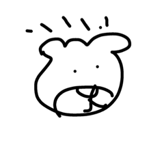 [LINEスタンプ] bear face black