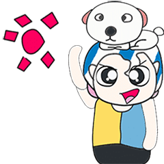 [LINEスタンプ] Mr. Saki and dog...NICE