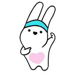 [LINEスタンプ] hearty rabbit 'HATTO'
