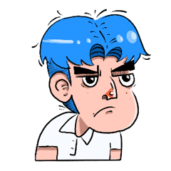 [LINEスタンプ] Bored boy have a feeling [eng ver.]