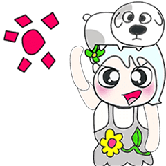 [LINEスタンプ] Miss. Maki. love Dog.^^