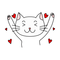 [LINEスタンプ] 白猫のにゃーこ