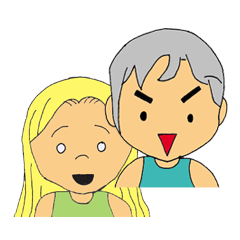 [LINEスタンプ] POMTHONG ＆ QILLNHA