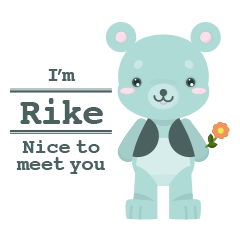 [LINEスタンプ] 毎日使える！かわいいブルーのくま「Rike」