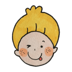 [LINEスタンプ] 黄色い髪の男の子〜まんまるスマイル〜