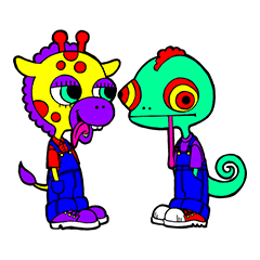 [LINEスタンプ] シャベリとムクチ