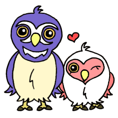 [LINEスタンプ] メガネフクロウのルルとララ