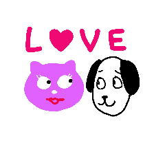 [LINEスタンプ] ラブラブわんにゃん