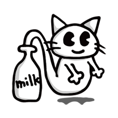 [LINEスタンプ] White cat ghost