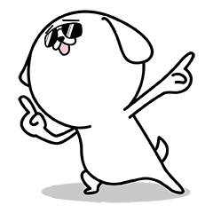 [LINEスタンプ] 続！ハードボイルドになりたい白い犬