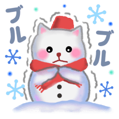 [LINEスタンプ] 雪だるまネコさん 2018