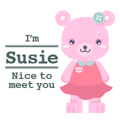 [LINEスタンプ] 毎日使える！可愛いピンクのくま「Susie」