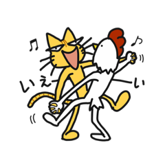 [LINEスタンプ] ネコ人間とトリ人間