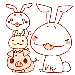 [LINEスタンプ] とってもうさぎ なーさん